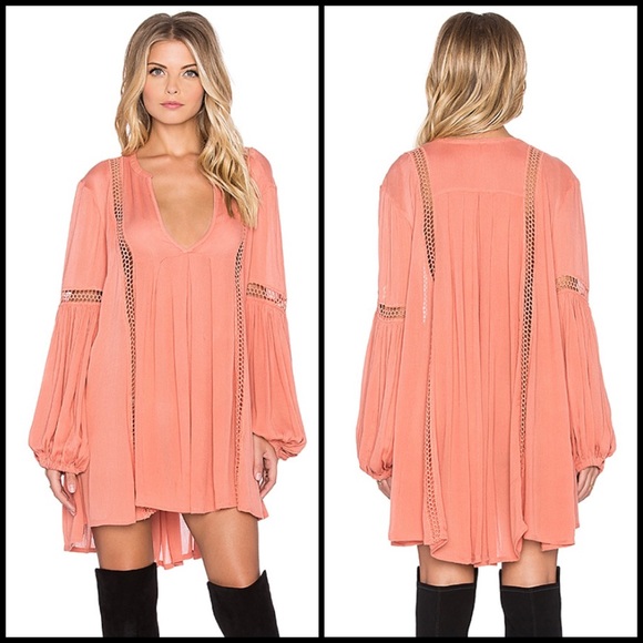 Free People Coral Bohemian Pullover Tunic Dress - Picture 3 of 7